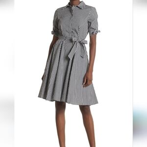 Black and White Gingham Calvin Klein Shirt Dress